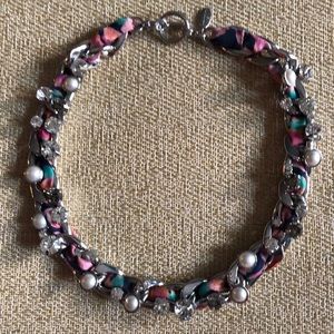 Necklace w/ pearls & rhinestones